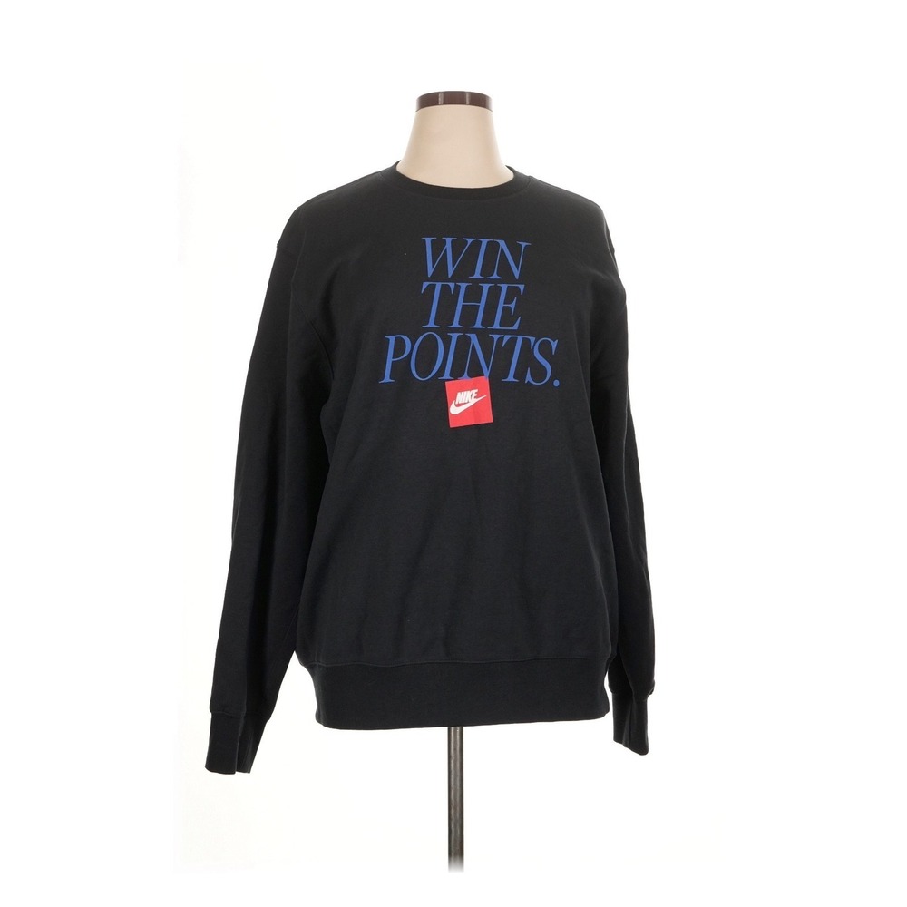 Nike Sweatshirt Mens XL Black NWT Win The Points Graphic Crewneck  Pullover New